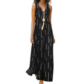 Robe Floral V Neck Sleeveless Long Dress
